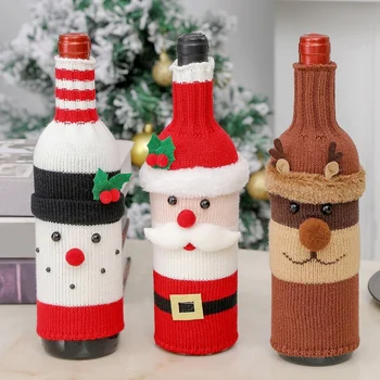 Ručné Fľaša Vína Sveter Na Vianoce-Dekorácie-Vianočný Sveter Party Decor