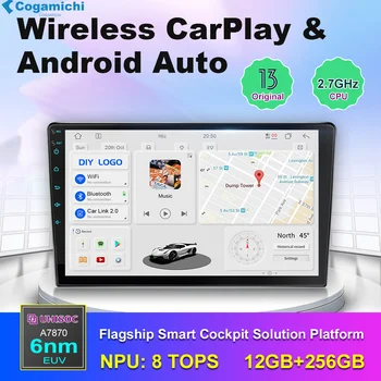 Univerzálny Auto Navigator 9/10 Palcový A7870 Android 13 Carplay WiFi, Bluetooth Stereo Audio Rádio Hudby, USB Vstup GPS Video Prehrávač
